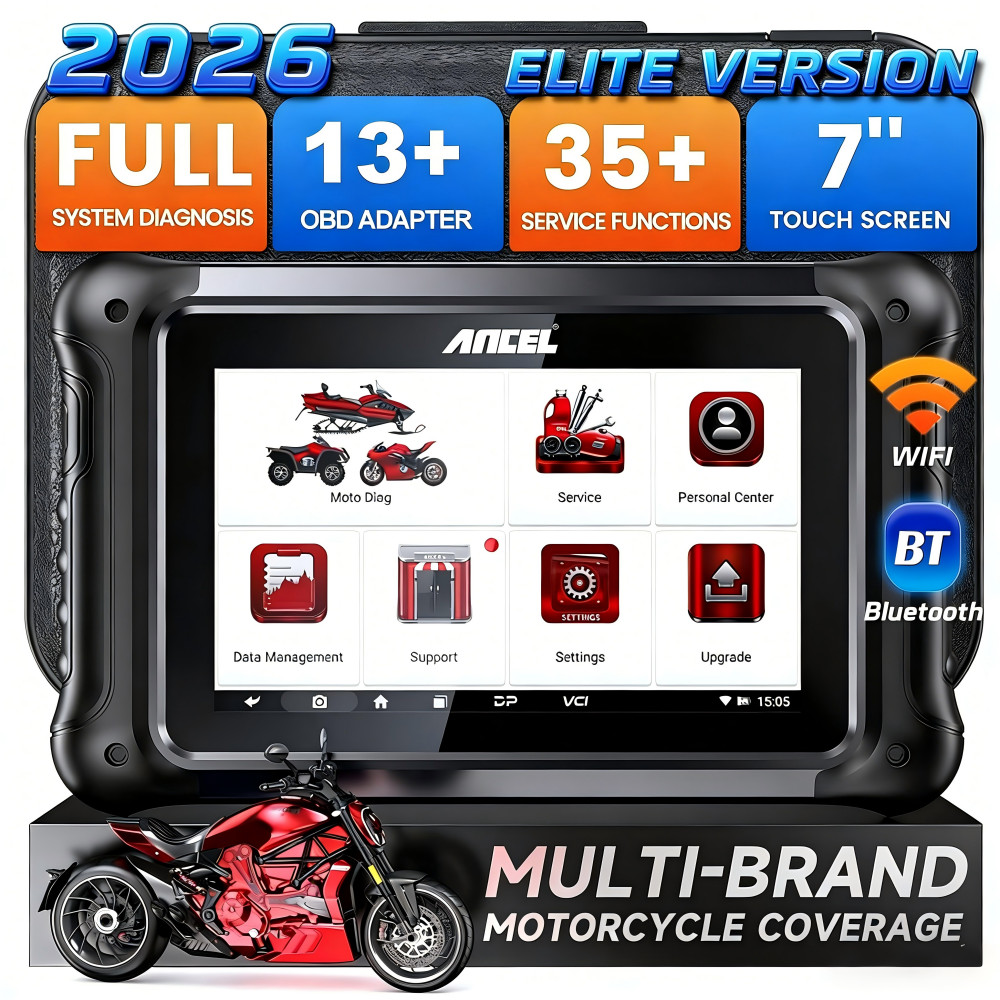 ANCEL MT700 OBD2 Motorcycle Diagnostic Tool All System ECU Coding Active Test