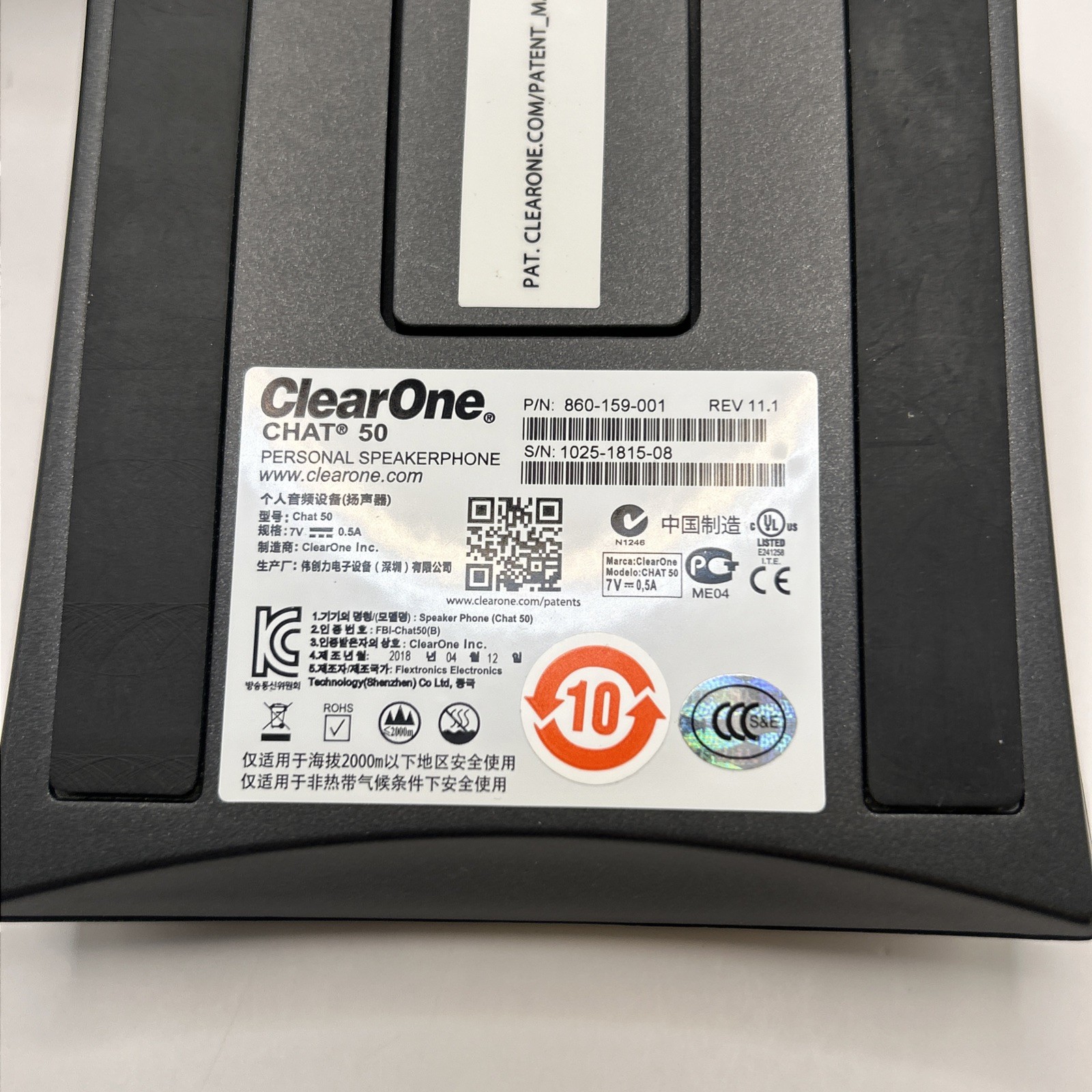 ClearOne Chat 50 USB Personal Speakerphone 910-159-001 Open box