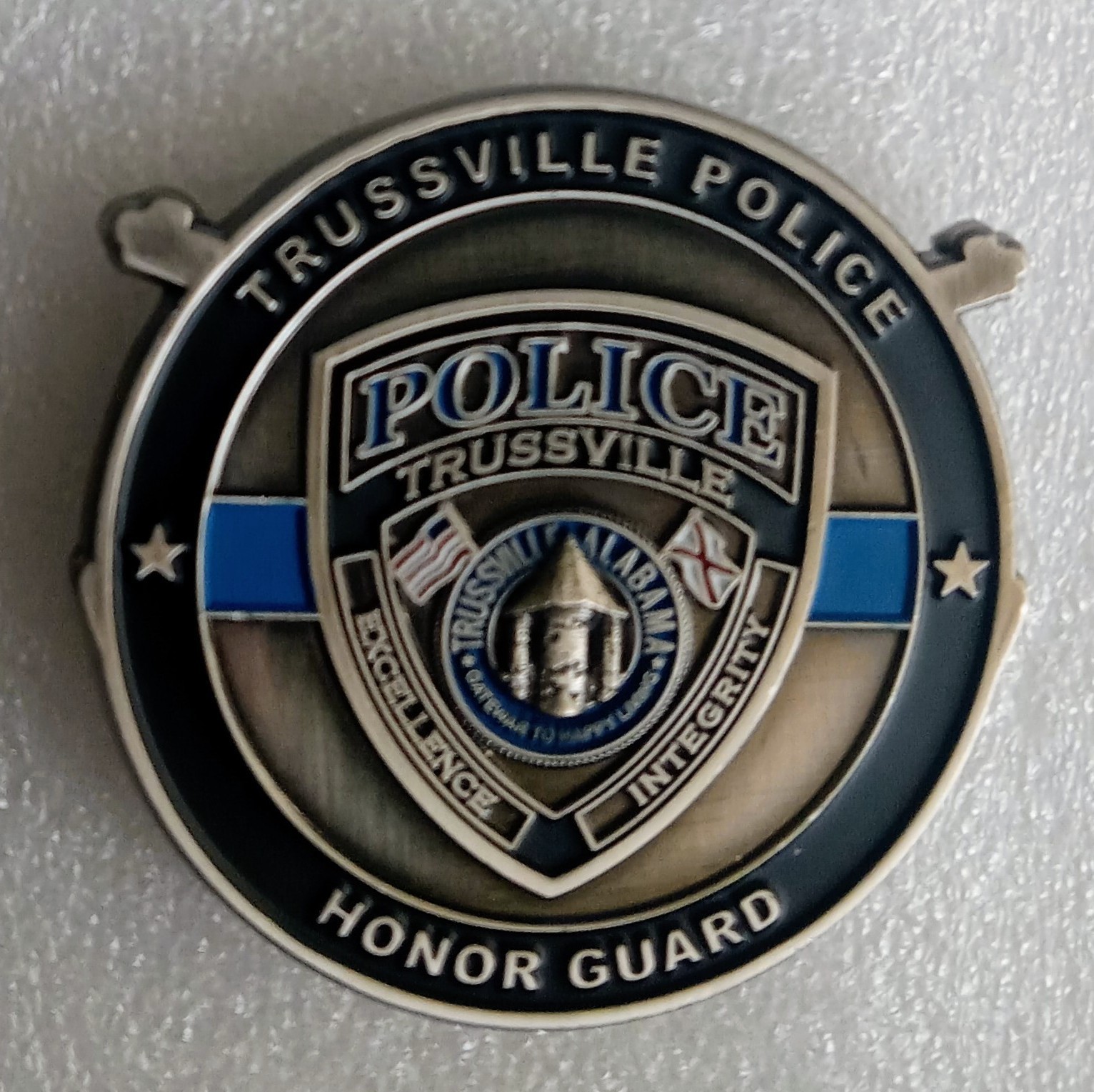 TRUSSVILLE POLICE Honor Guard CHALLENGE COIN color guard rifles ceremony ALABAMA