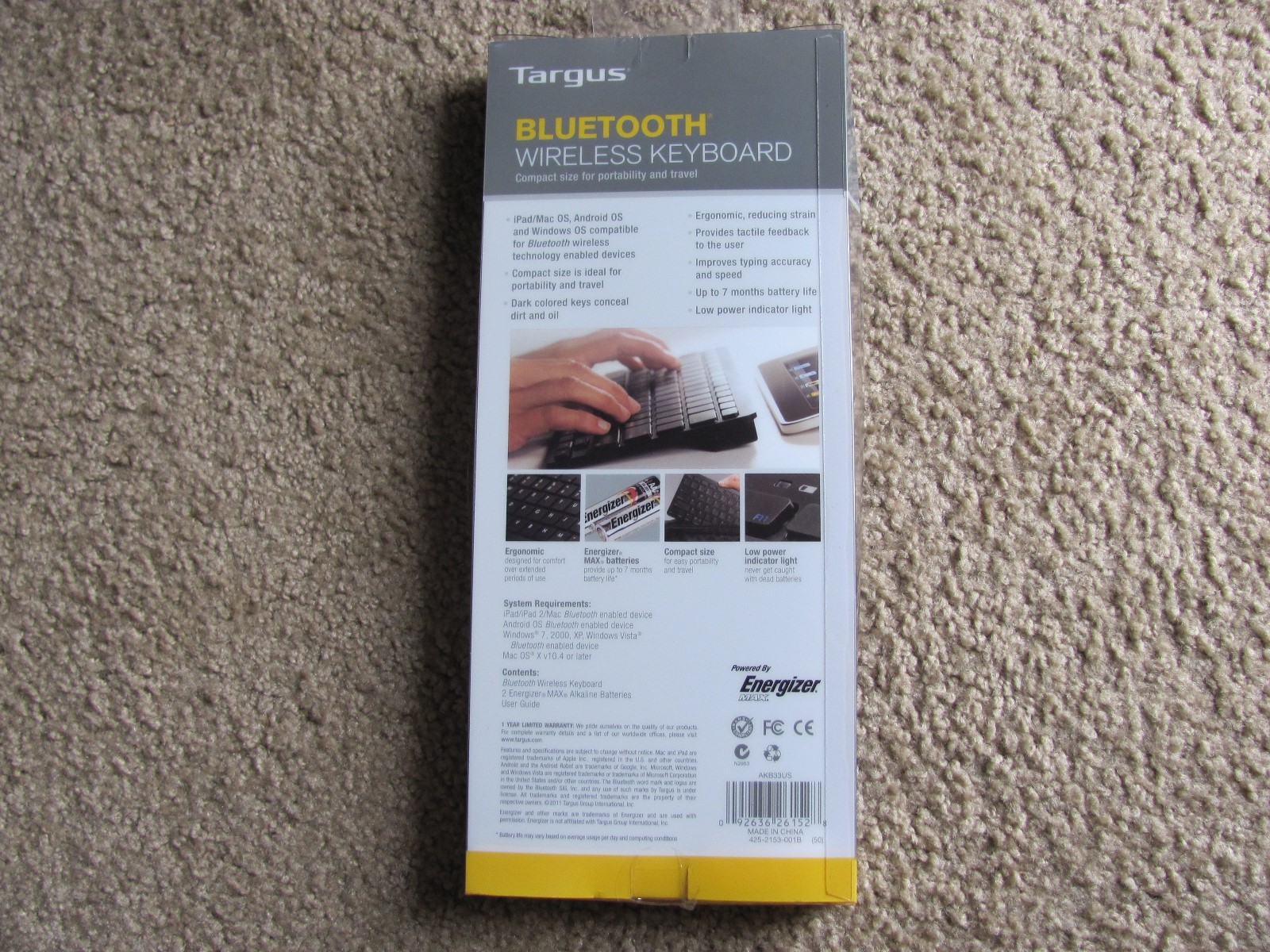Brand New Targus Bluetooth Wireless Keyboard for Tablets AKB33US