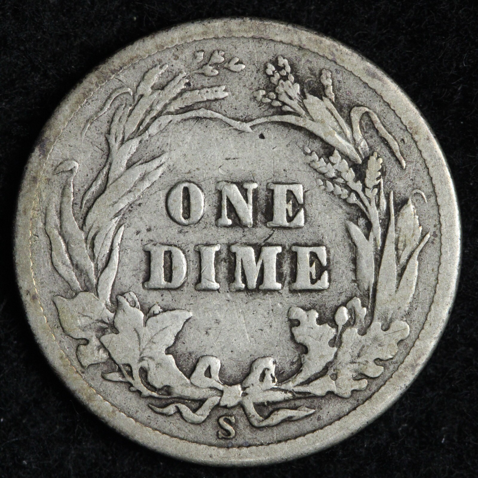 1911-S Barber Silver Dime VF+ E212 STL