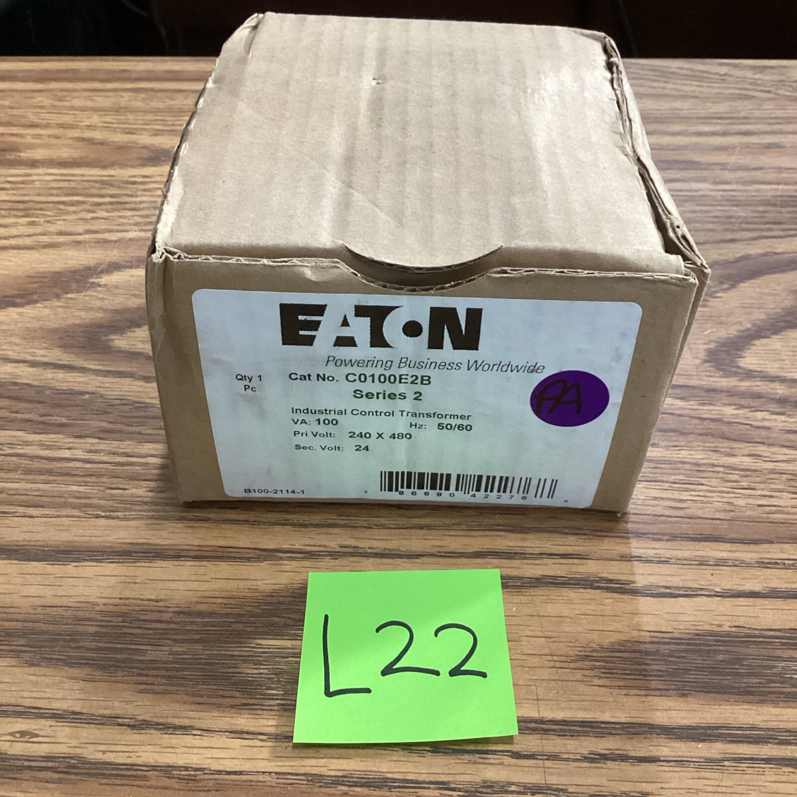 EATON C0100E2B Industrial Control TRANSFORMER 100VA 24V 🟣