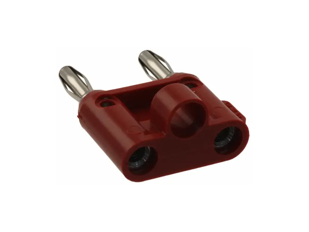 Pomona MDP-2 - Stackable Double Banana Plug with Cable Guide, Solderless, Red