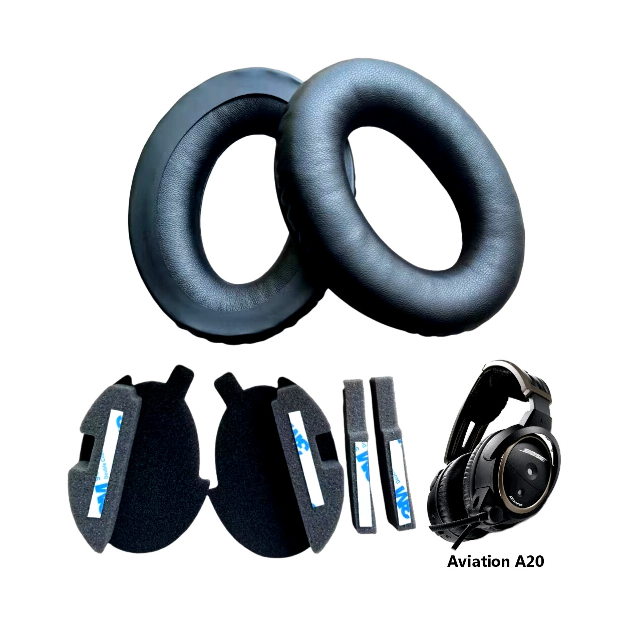 Bose Aviation A20 High Quality Memory Protein Leather Ear Pads Cushions