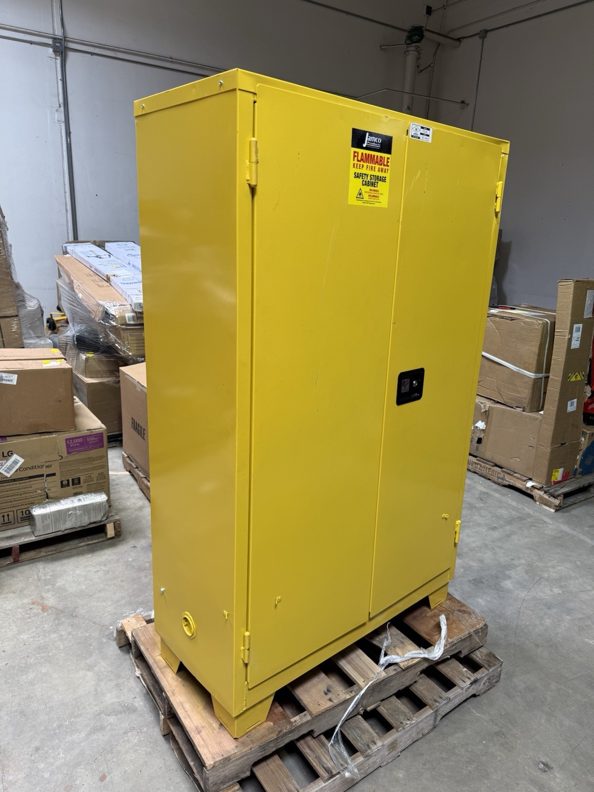 JAMCO FS45YP Hazardous Material Storage Cabinet 45gal 43" x 18" x 70" Self Close