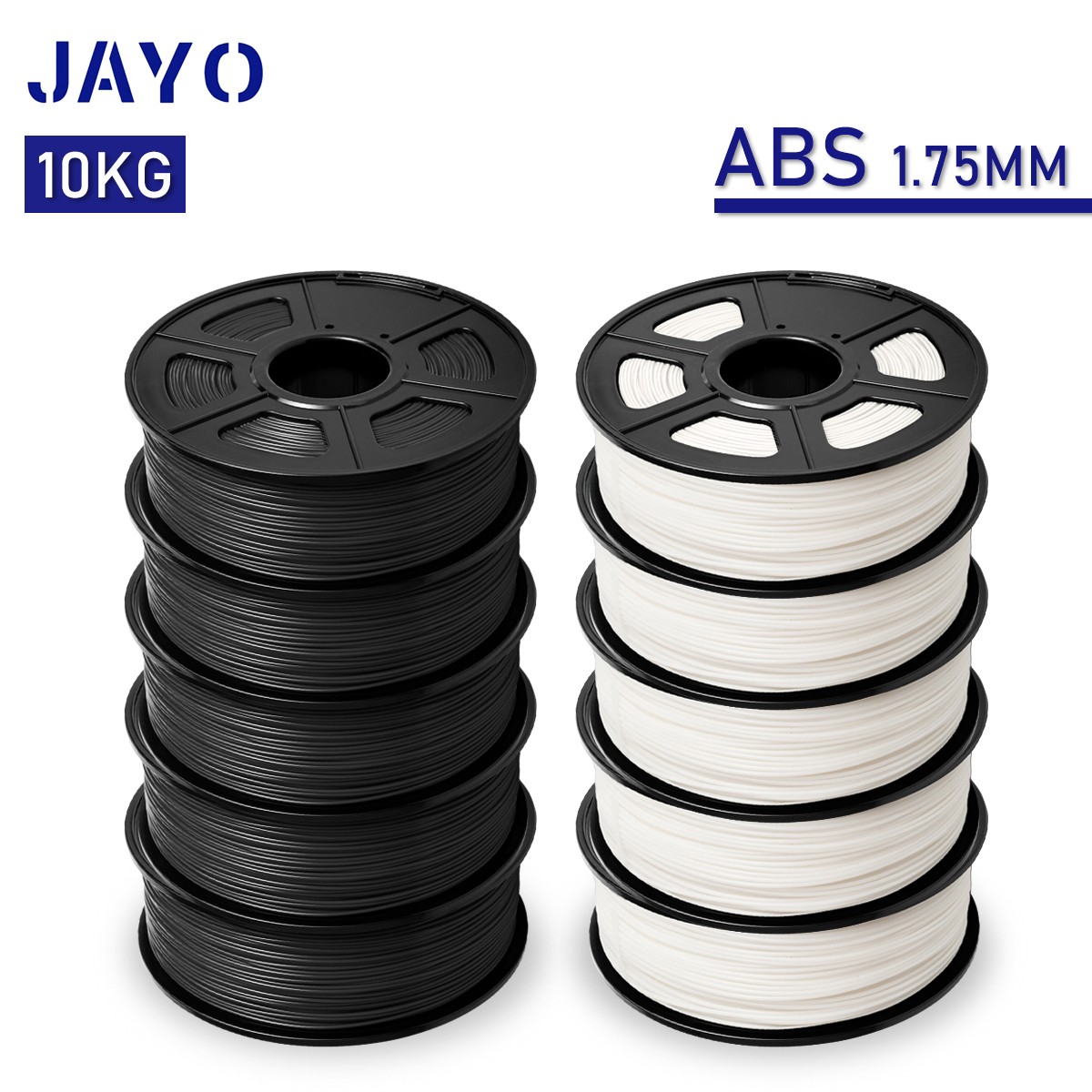 JAYO 10KG ABS Black White 1.75mm 3D Filament Wear Resistance High Toughness
