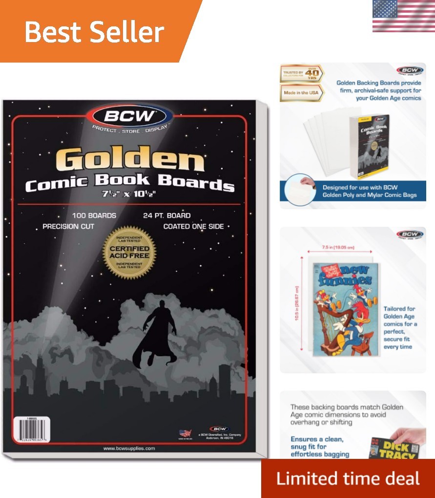Durable Golden Age Comic Backing Boards - 100 Count for Ultimate Collection Care