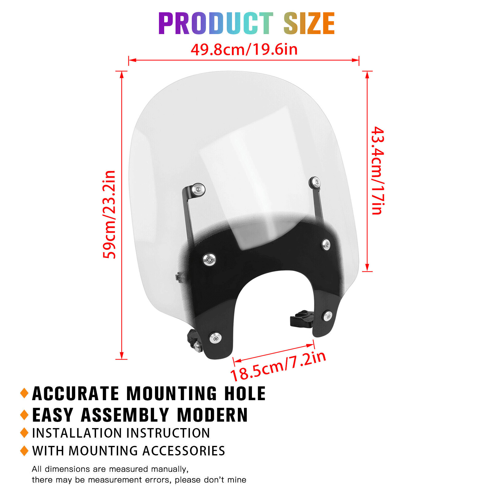 Compatible With Harley Nightster RH975 2022-2026 Windscreen Windshield w/Bracket