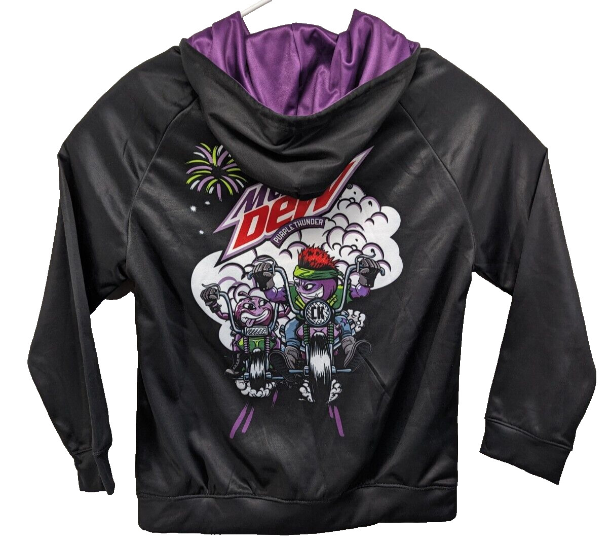 Circle K Mountain Dew Purple Thunder Rare Limited Black Hoodie Sweatshirt Small