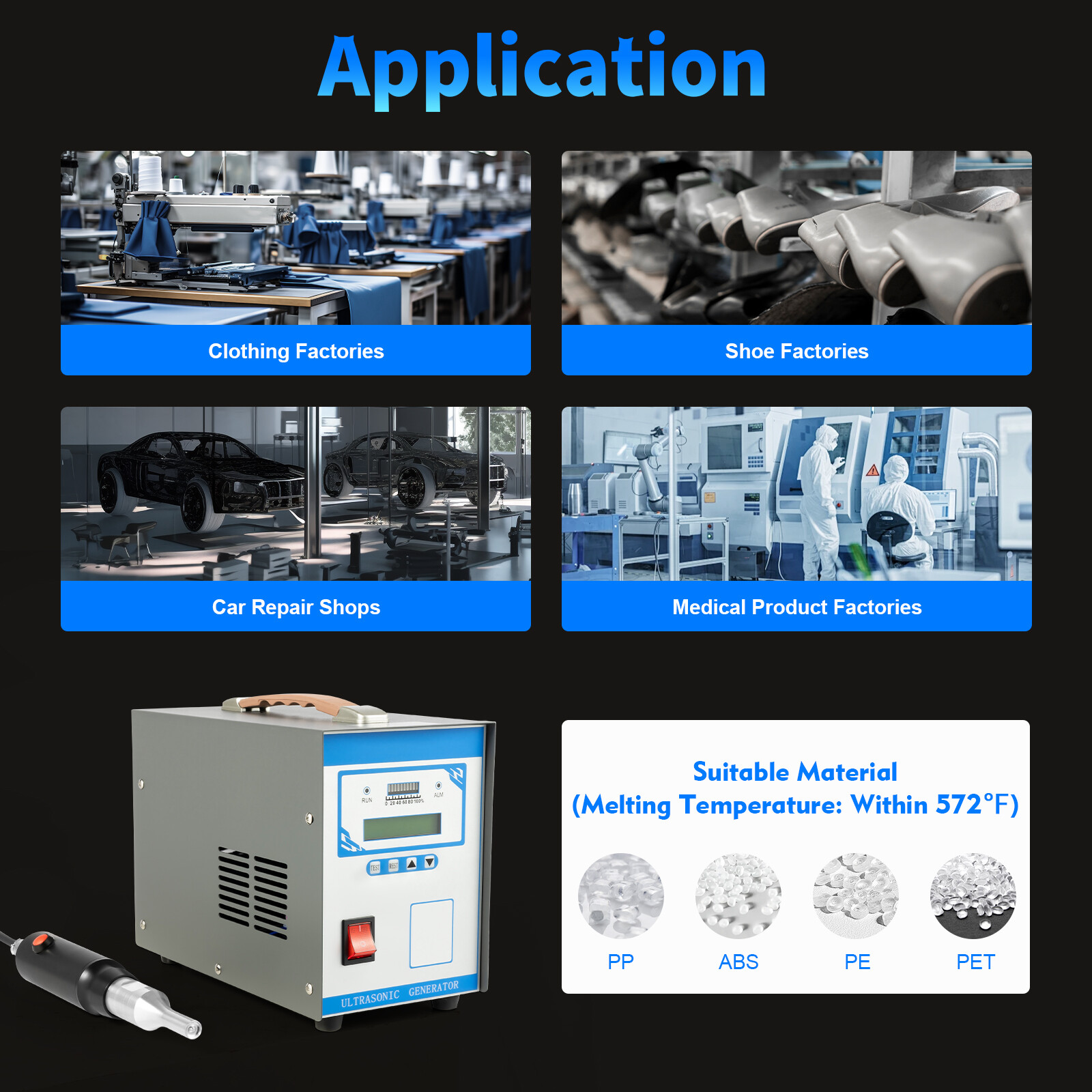Portable Handle Spot Welder 200-700w Ultrasonic Welder For Plastic Sheets