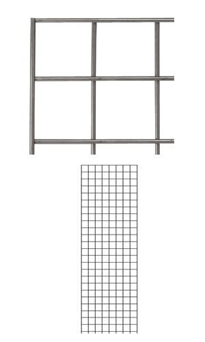 Set of 2 Gridwall Panels 2 x 6' Grid Wall Display Raw Steel Panel Steel Gray
