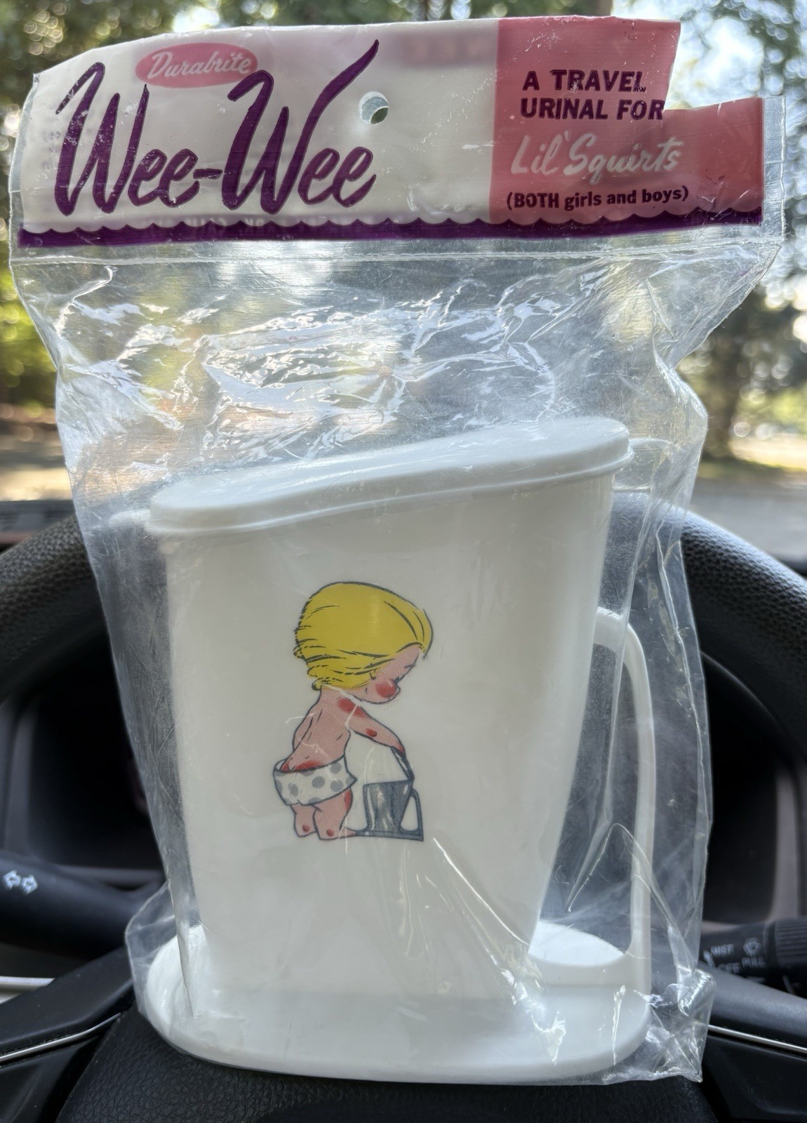 Vintage Wee Wee Travel Urinal Durabrite Plastics NOS NIP Lil Squirts Child Baby