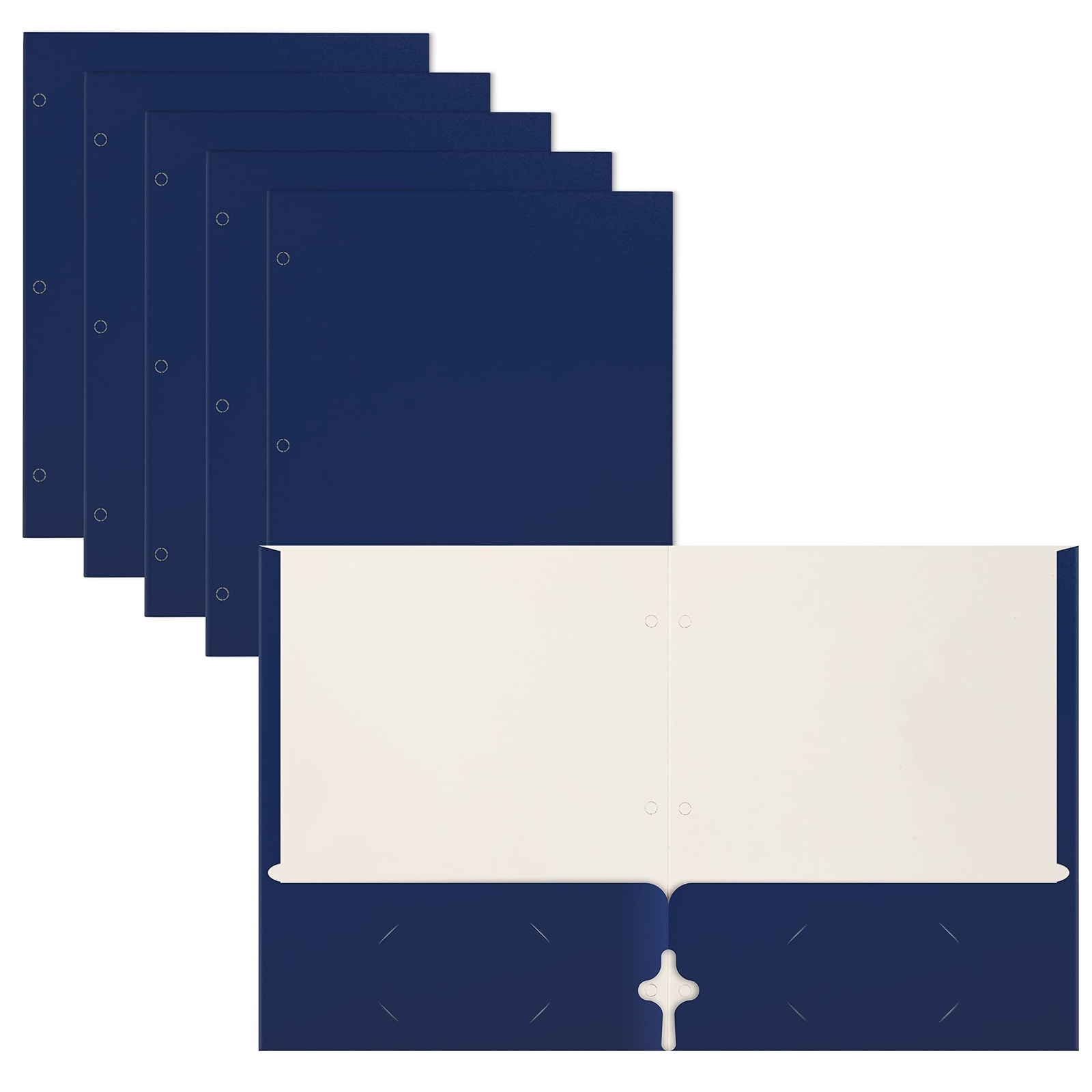 Better Office Products Two Pocket Portfolio Folders, 50-Pack, Blue, Letter Si...