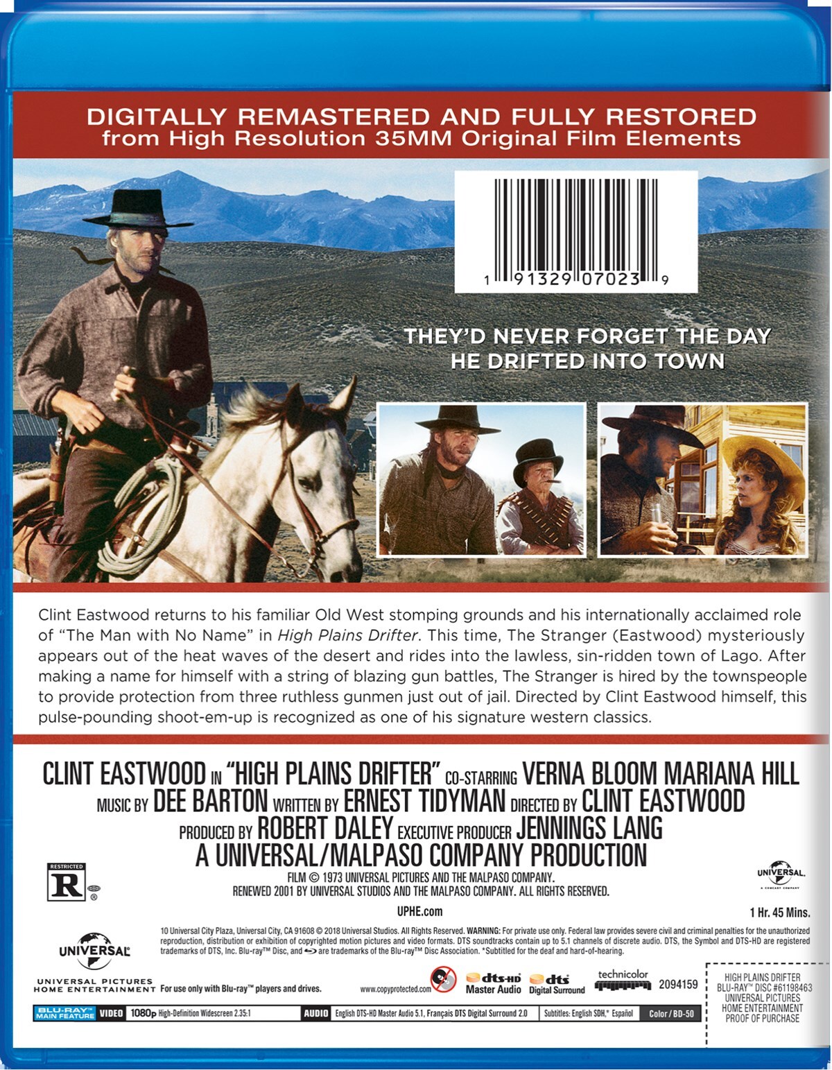 High Plains Drifter Blu-ray Clint Eastwood NEW
