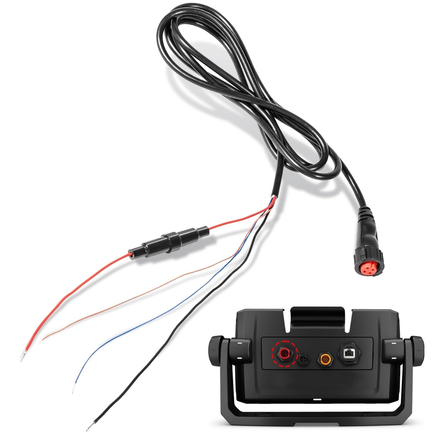 4-Pin Power/Data Cable for echoMAP, GPSMAP, Panoptix - Threaded, Upgraded Versio
