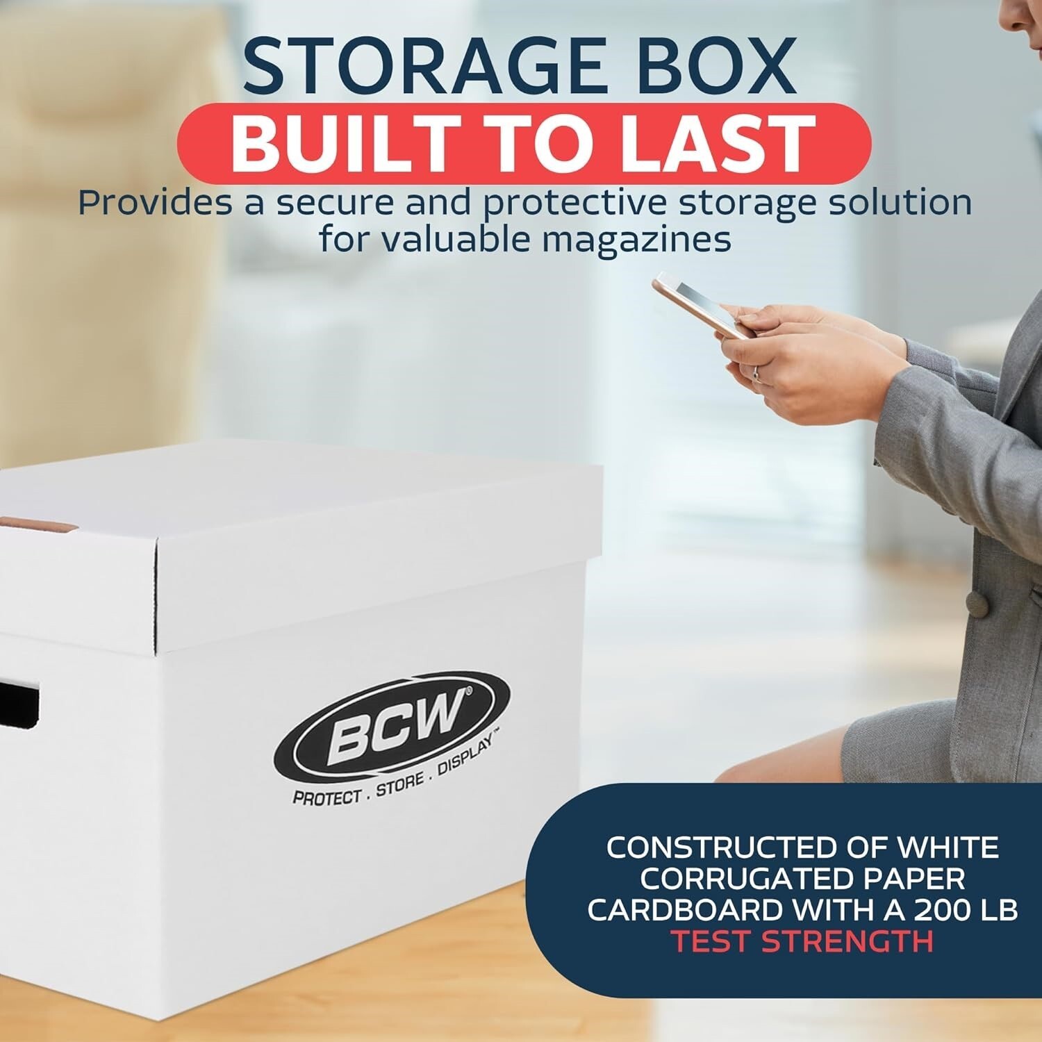 3 BCW Magazine / Golden Age Comic Storage Archive Boxes Doc Cardboard Long Term