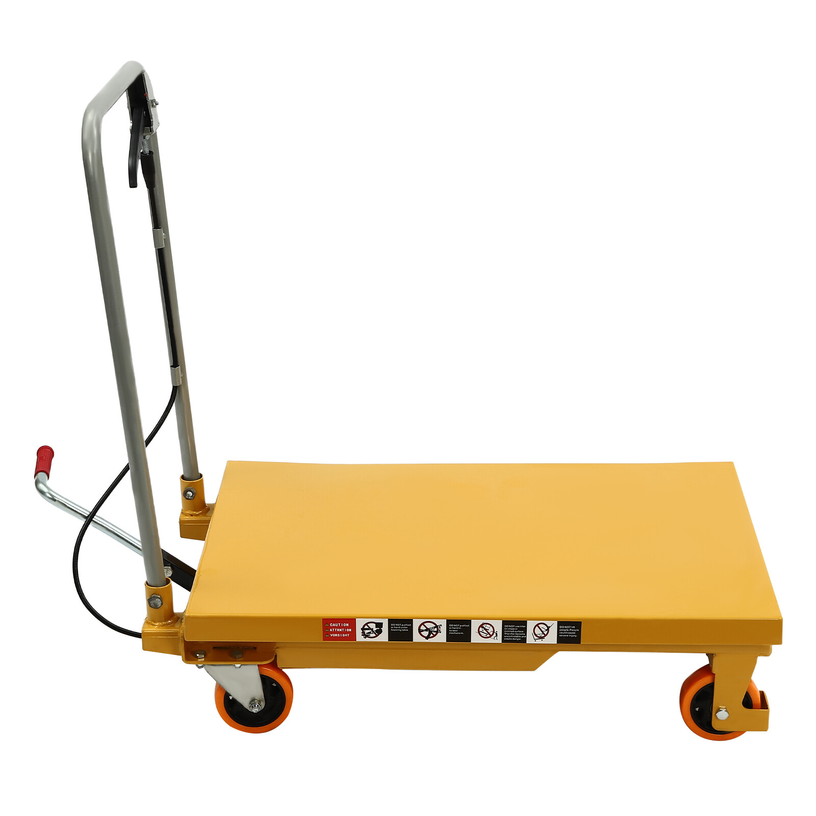 NEW Hydraulic Lift Table Cart 500 lbs Manual Scissor Lift Table 30.5" Orange
