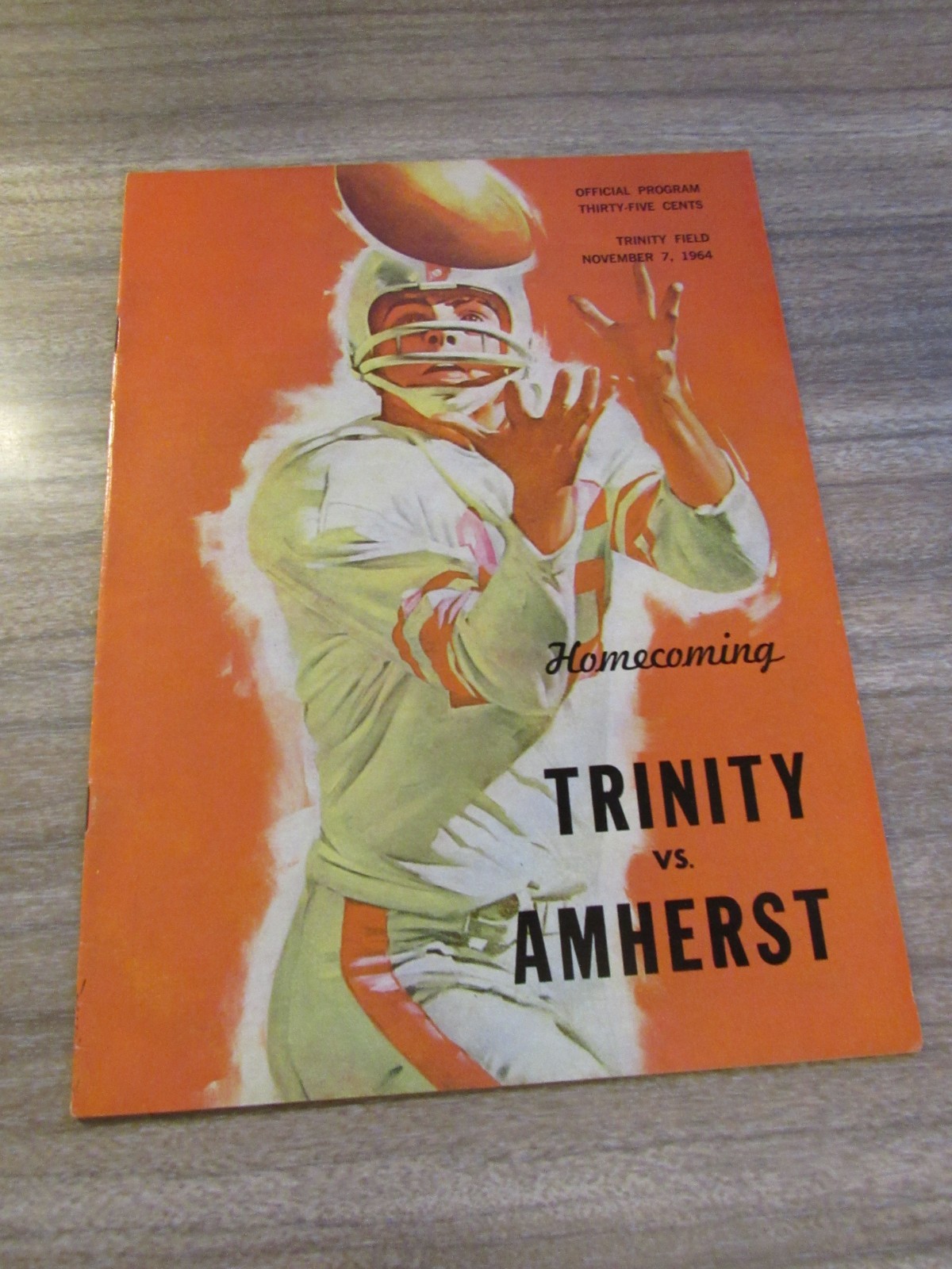 1962 Football Program Trinity Hilltoppers vs. Amherst