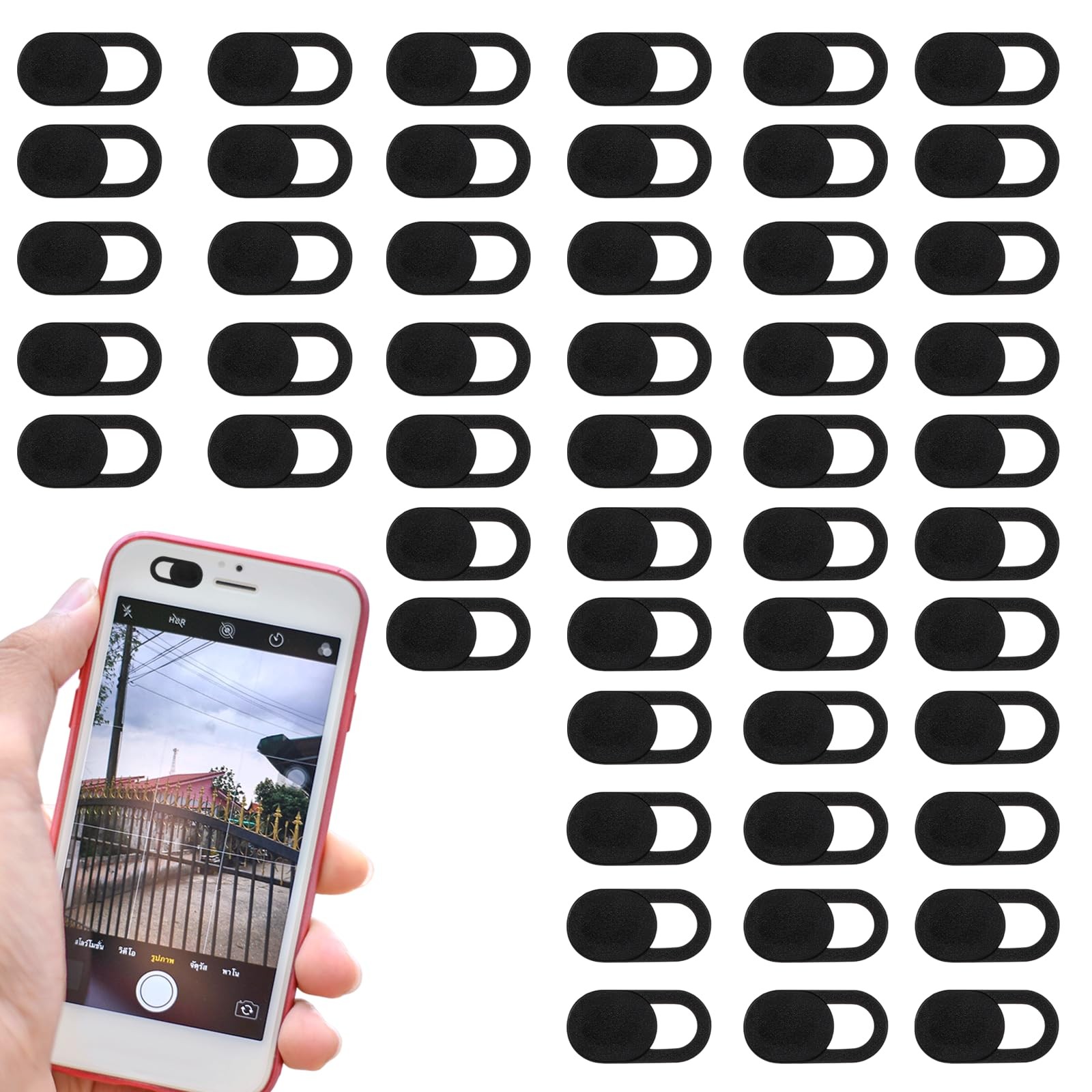 50 PCS Webcam Cover Slide, 0.023 Inch Ultra-Thin Universal Cover for Laptop, ...