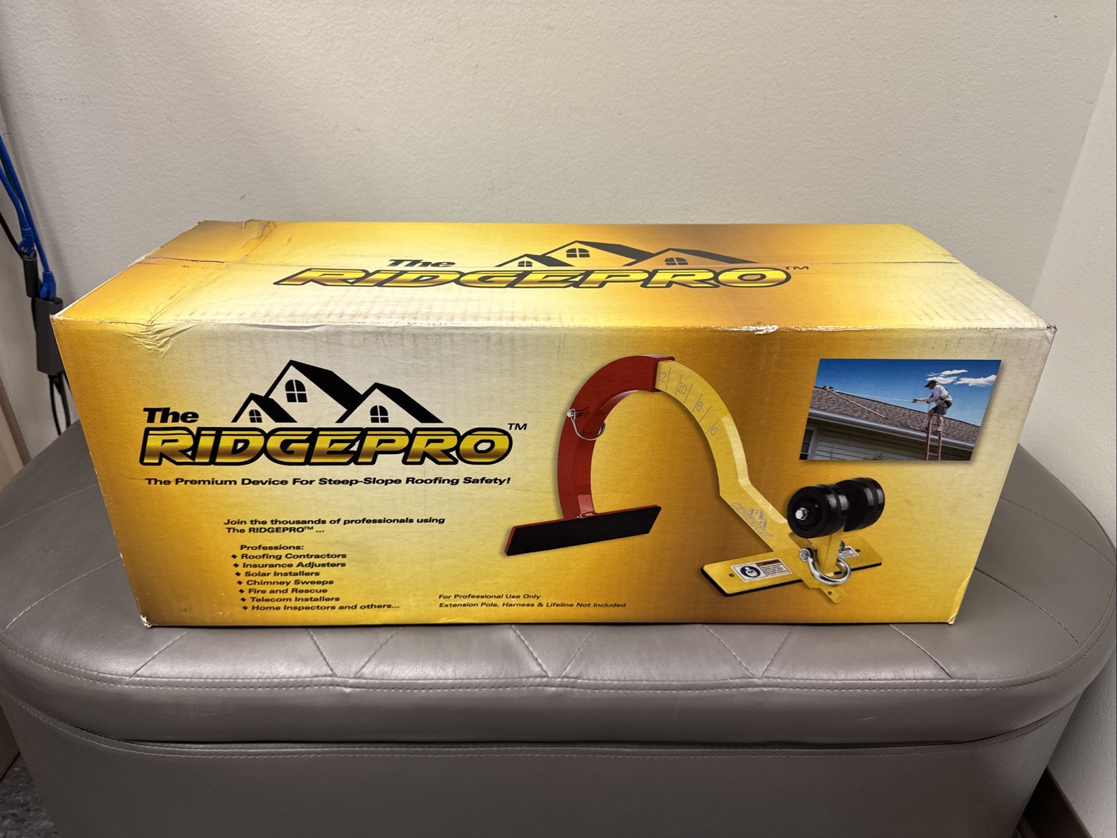 RidgePro Roof Hook Ridge Peak Anchor with Wheels, First Man Up Last Man Down