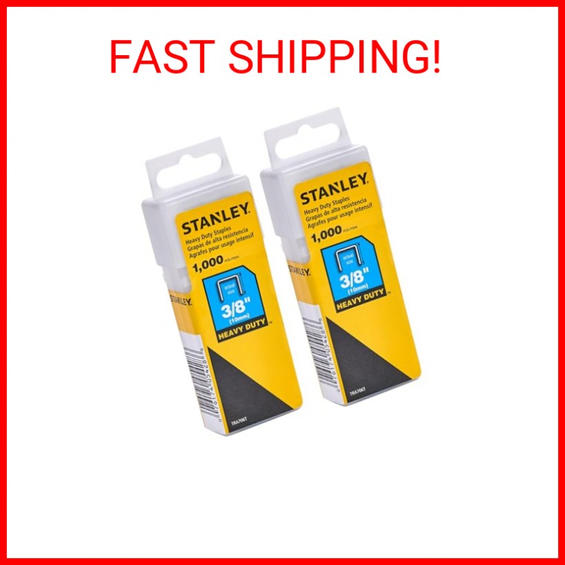 Stanley Sharpshooter Staples TRA706T 3/8 Inch Leg Length, 1000/Box, Pack of 2