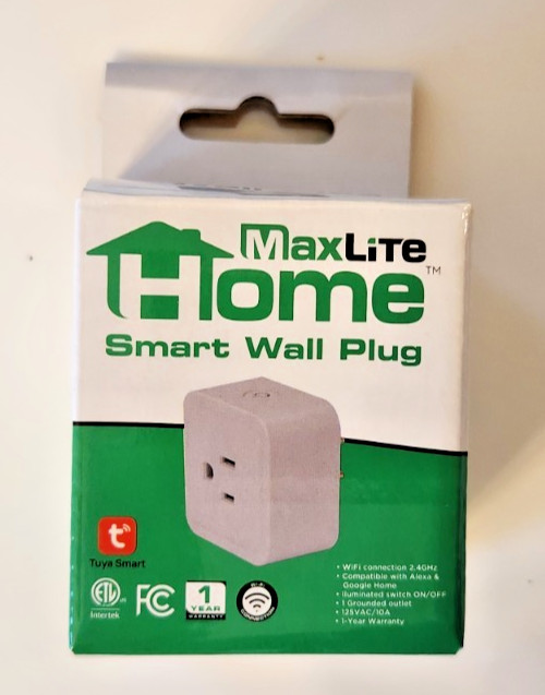 MaxLite WiFi Smart Wall Plug (Google and Alexa Compatible) NEW IN BOX