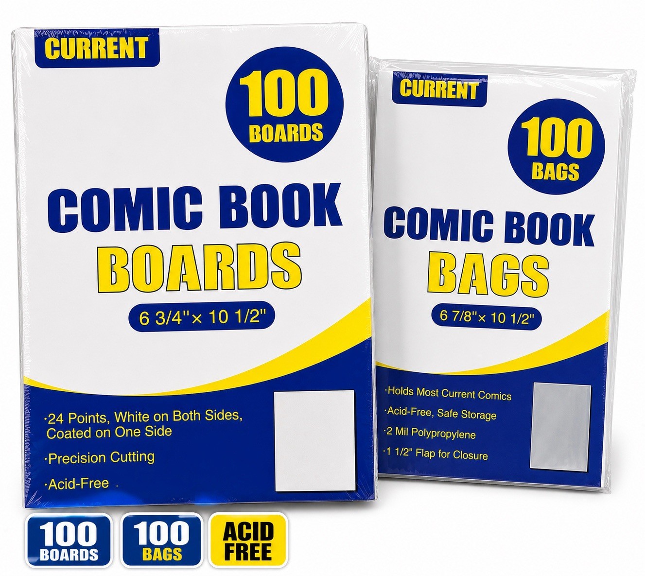 Current 100 Comic Book Bags & Boards Acid Free Comic Supplies Set