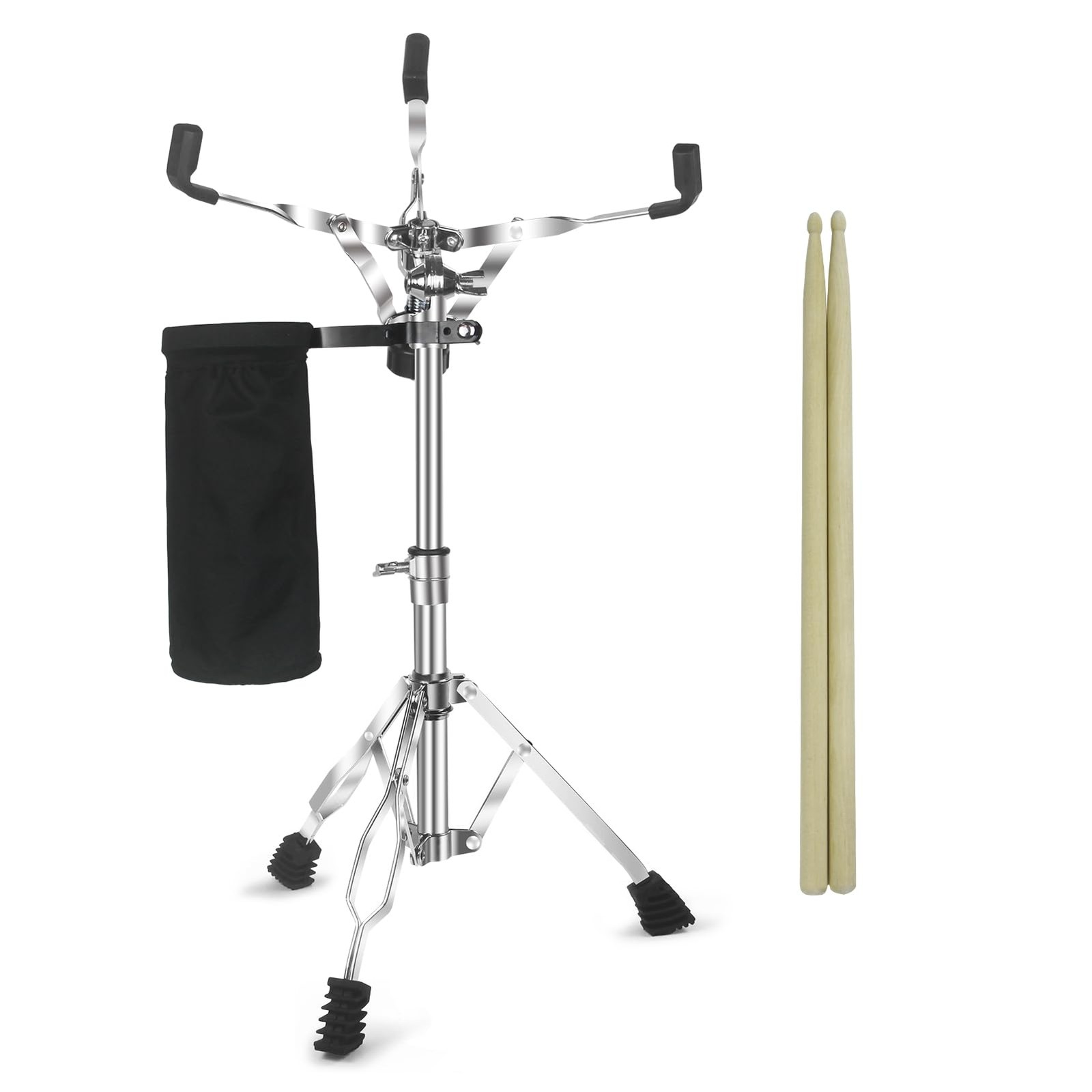 Snare Drum Stand Snare Stand with Drumstick Holder and a Pair of 5A Drum Stic...
