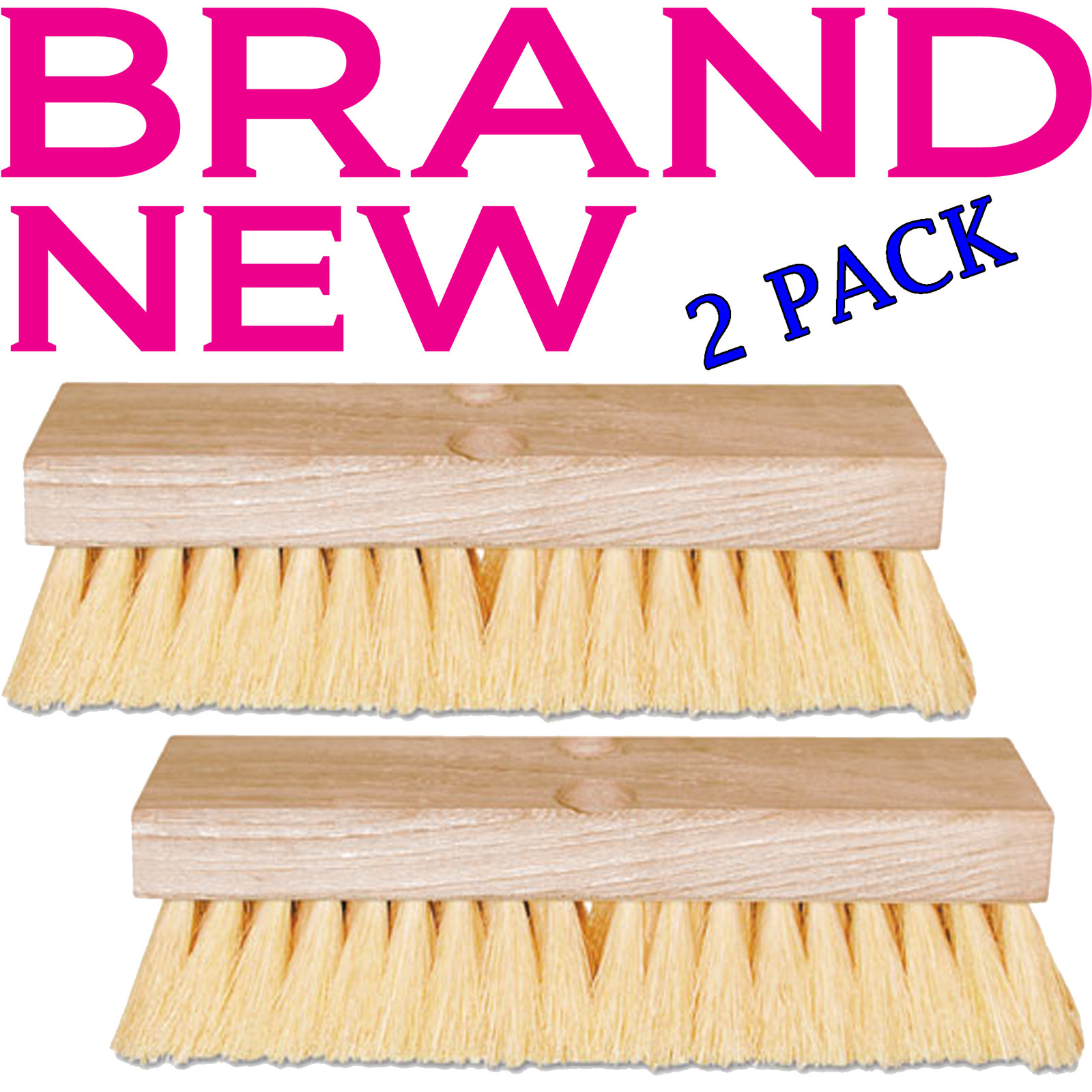 Magnolia 10DTL 10-inch Deck Scrub Indoor/Outdoor Concrete Hard Floor Brush 2 PK