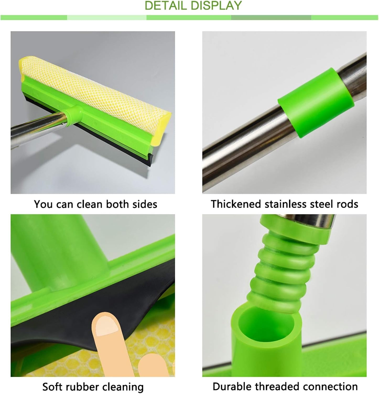 Window Squeegee, Squeegee for Window Cleaning, 2 in 1 Squeegee Window Cleaner