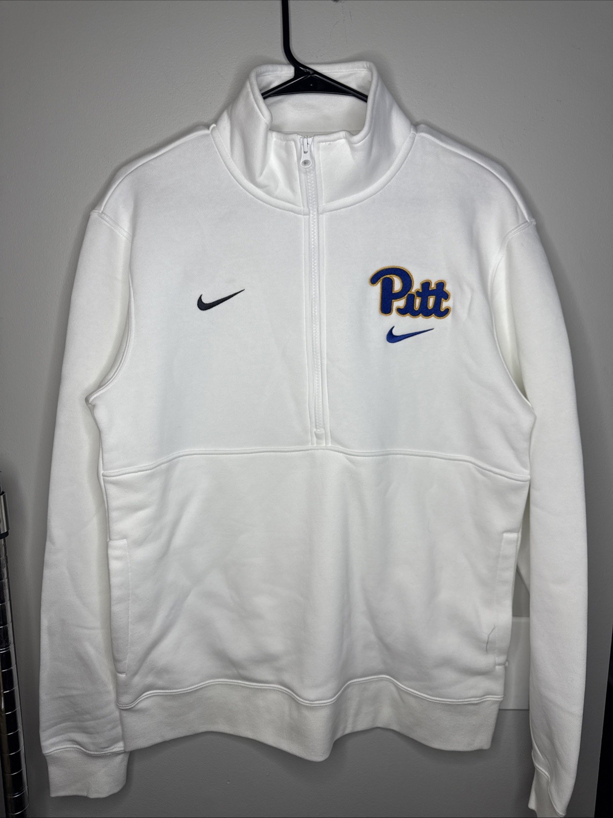 Pitt Panthers Nike Club Fleece Jacket Mens Medium 1/4 Zip Jacket Dri Fit