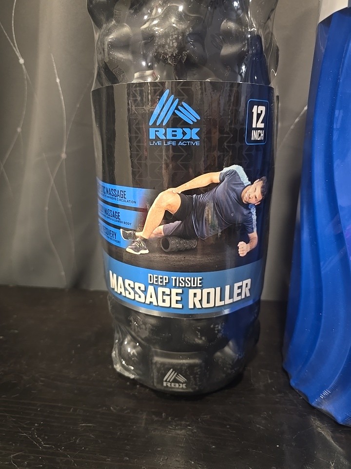 RBX 12” Deep Tissue Massage Roller Therapeutic Full Body Massager - Black NEW