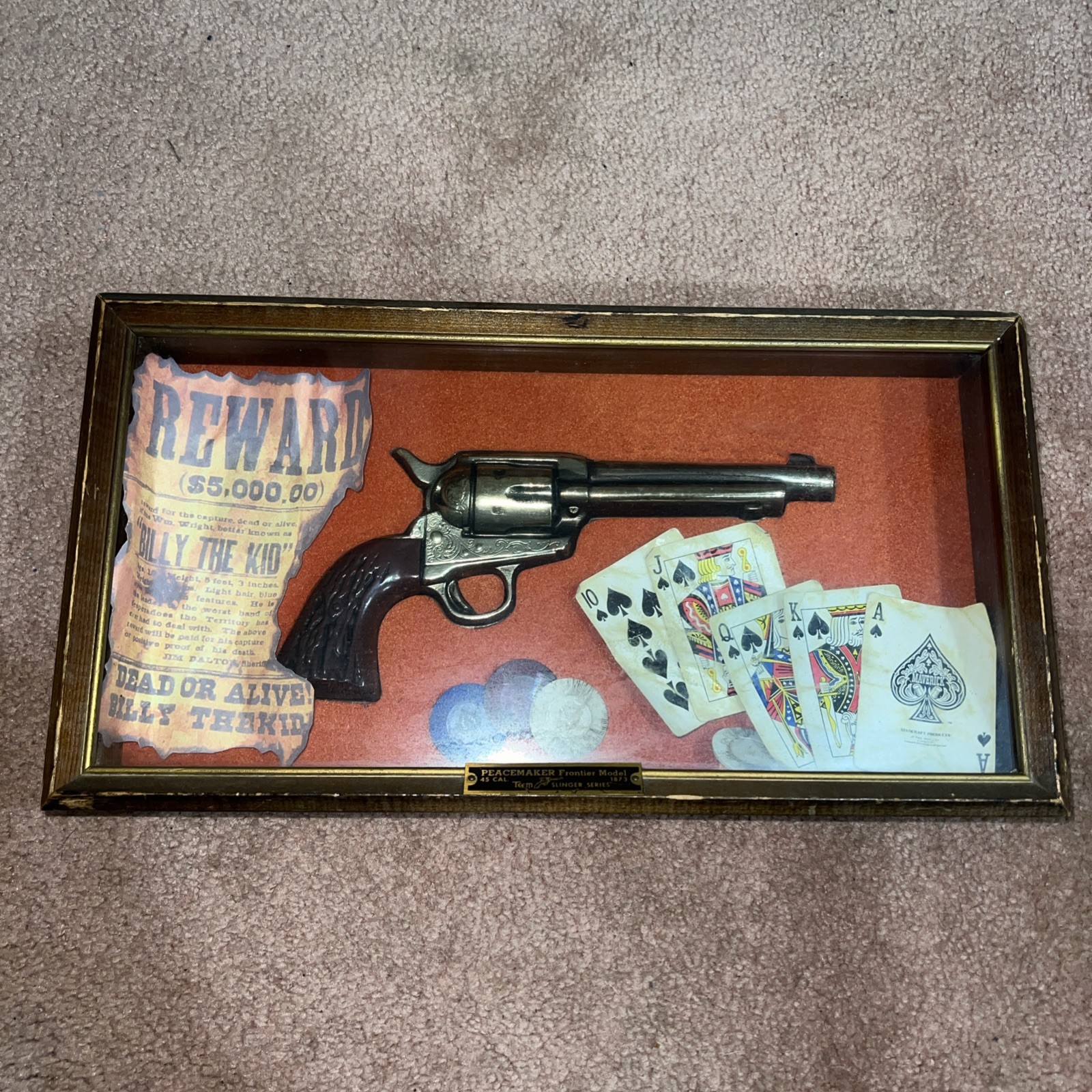 Peacemaker Frontier Model Wood Framed Wall Hangings Pair Vintage