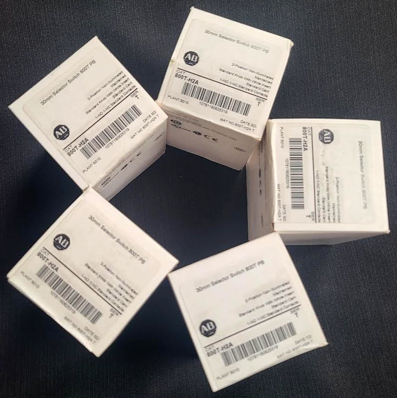 LOT OF 5 SEALED AB 800T-H2A KNOB SELECTOR SWITCH 2