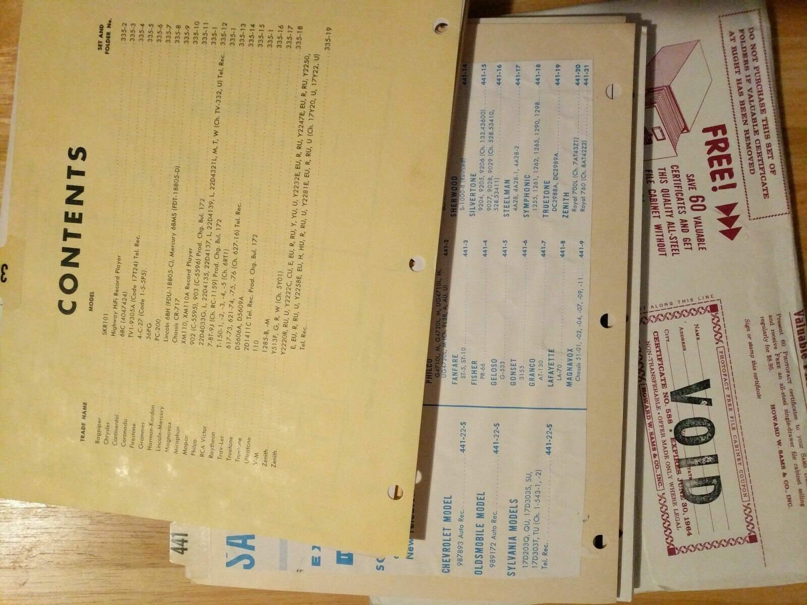 Photofact Folder Sets 501-750