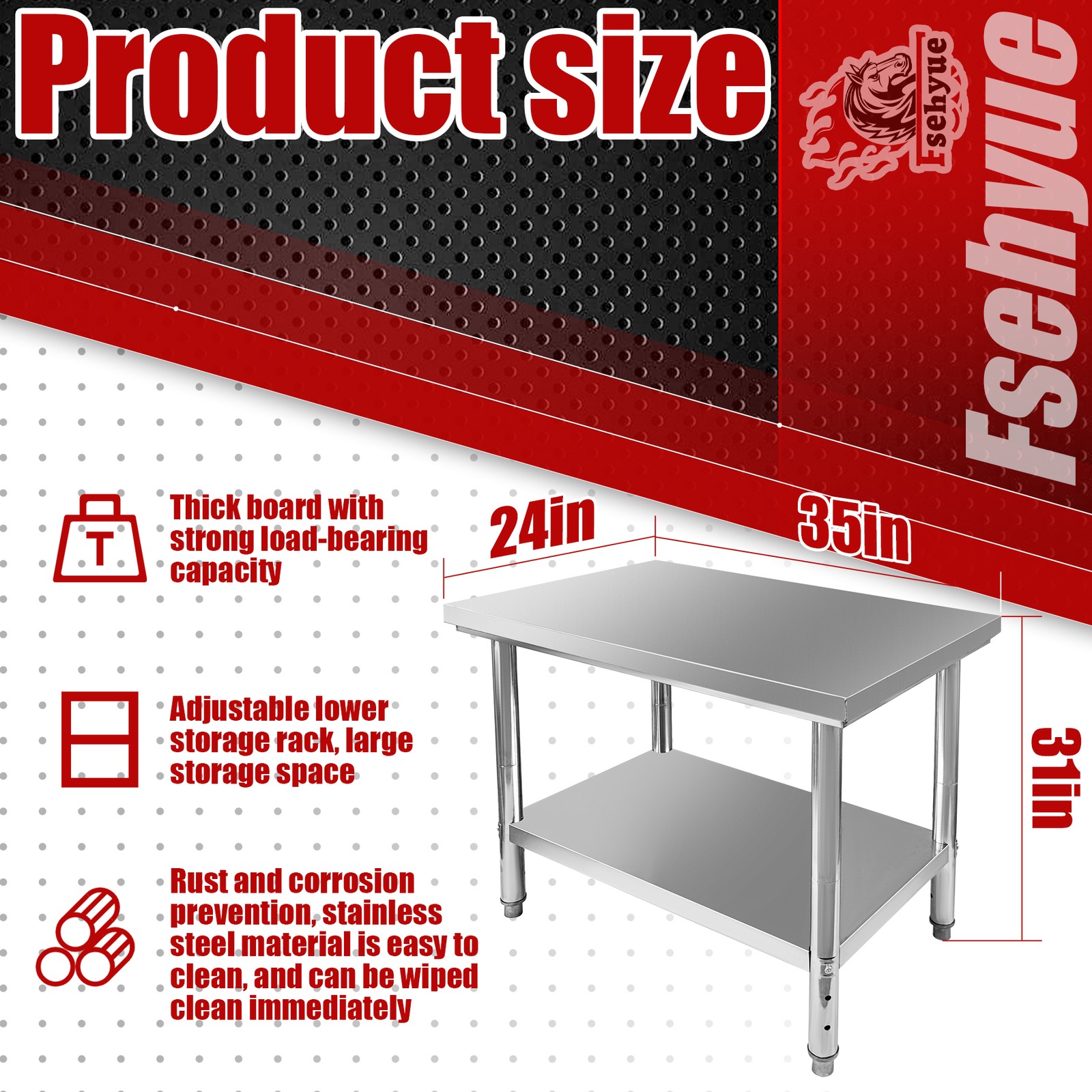 New Commercial Kitchen Prep &  Metal Work Table Stainless Steel 900x600x800 mm