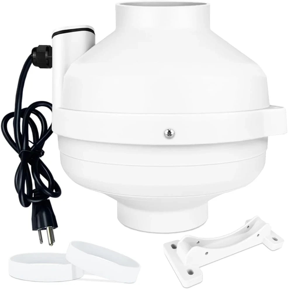 4 Inch Radon Mitigation Fan 2-Speed 260/188 CFM IP67 Indoor Outdoor