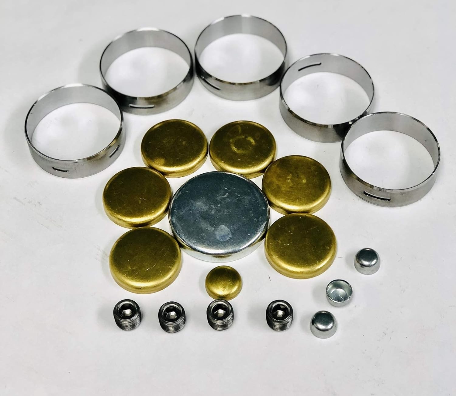 Cam Bearings+BRASS Freeze Plugs Kit 1962-2001 Ford 260 289 302 5.0L 351 Windsor