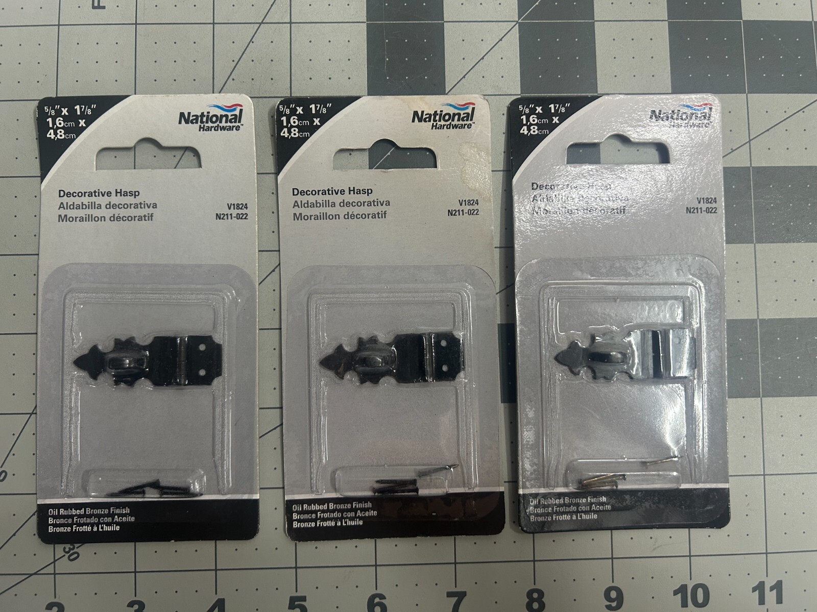 3-pack lot 2-pc National Hardware N211-022 oil rubbed bronze decorative hasp