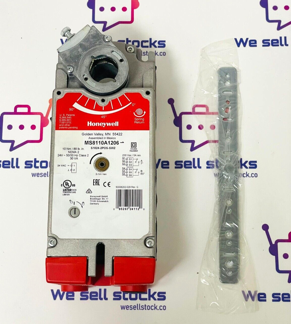 HONEYWELL MS8110A1206 Damper Actuator S1024-2POS-SW2