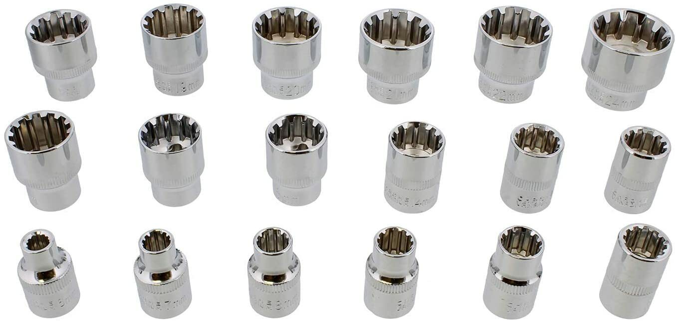 VCT 18 PCS 3/8" DR. PENTA-METRIC SOCKET SPLINE SET