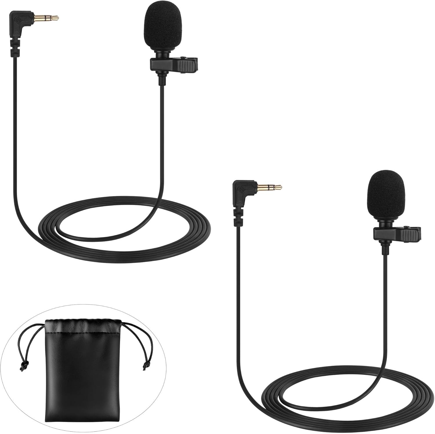 2 Pack Lavalier Microphone for DJI Mic 2 & Rode Wireless GO 2 Transmitters