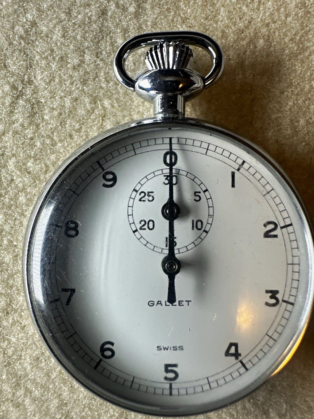 Vintage Gallet Swiss Mechanical Stopwatch Silver