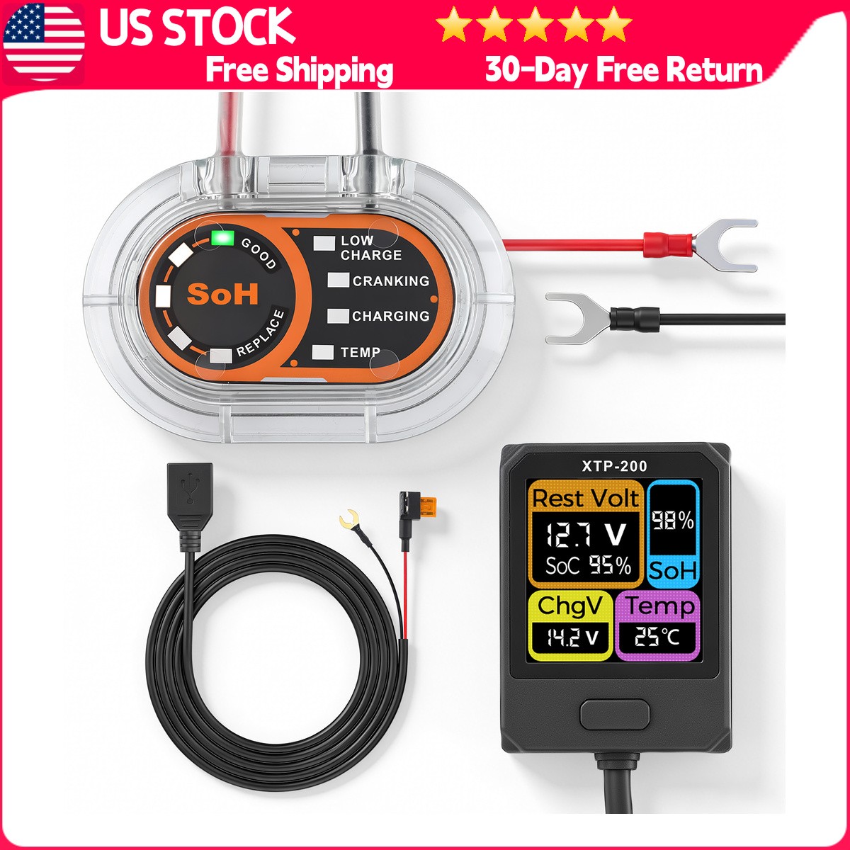 Car Battery Monitor 12V Car Battery Monitor US 1Set NEW 433MHZ 12V