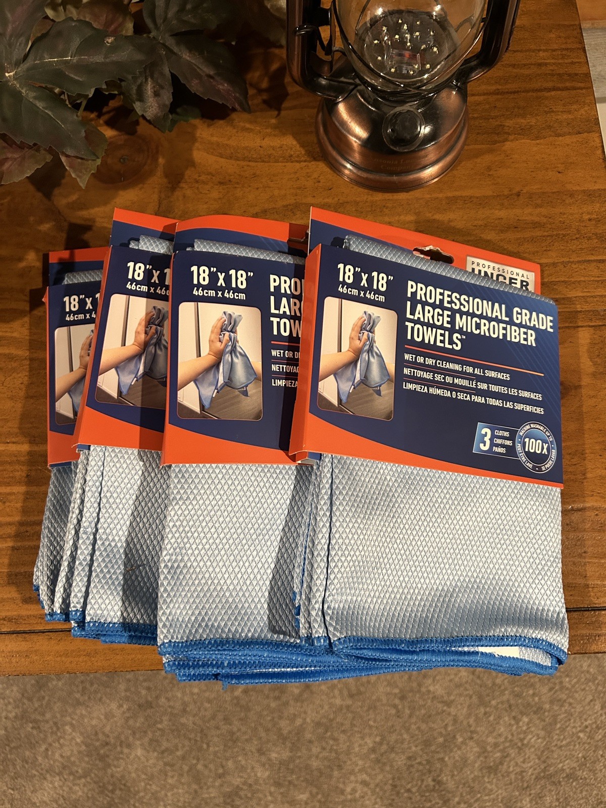 4x Unger 18"x18" Microfiber Cleaning Cloth (3pc) 12 TOTAL - Professional Grade