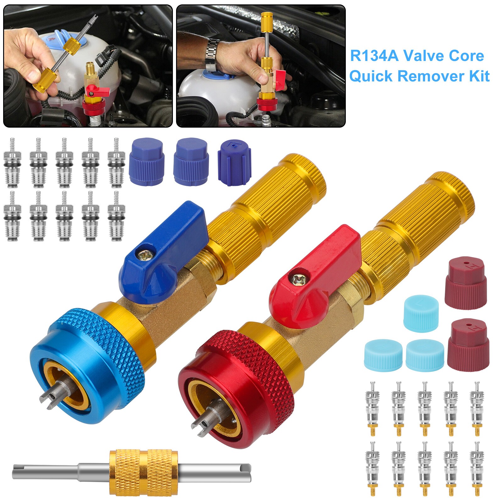 A/C Air Conditioning R134A Valve Core High Low Pressure Remover Installer Tool#A