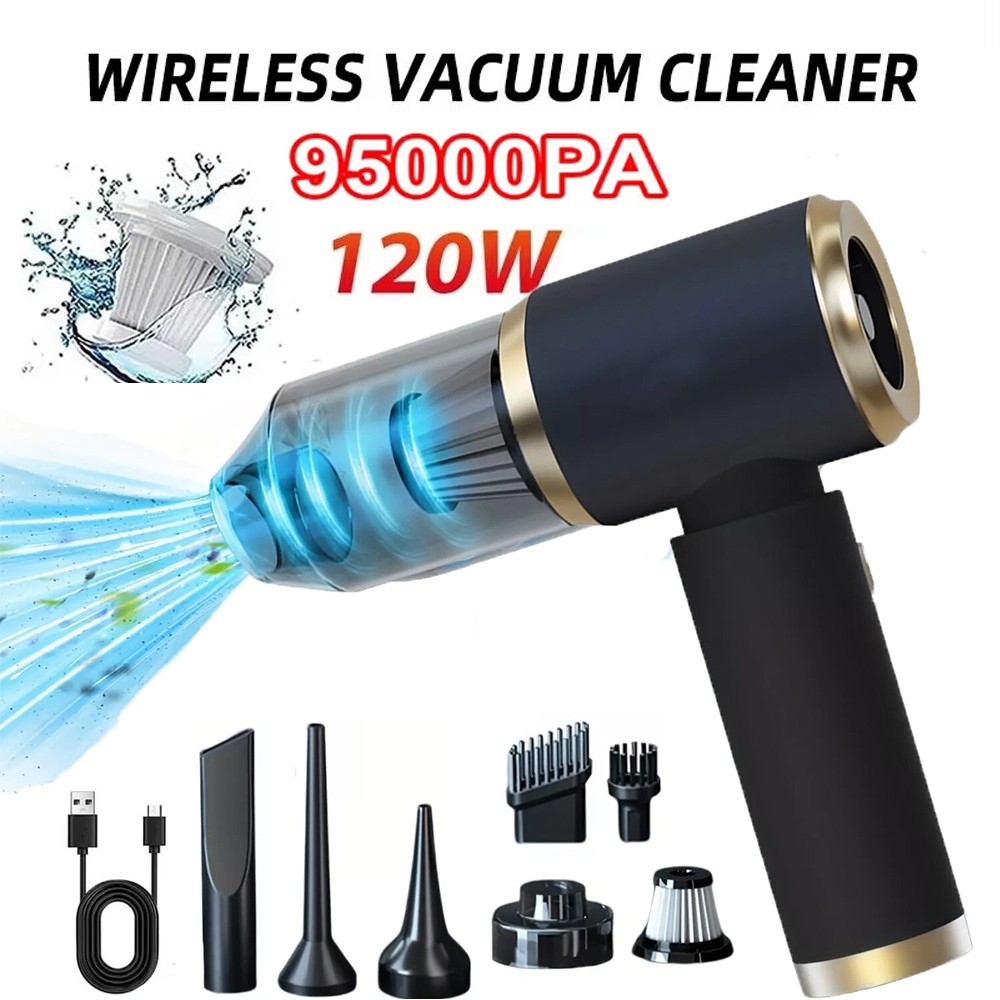 95000PA Wireless Vacuum Cleaner Dual Use for Home Car 120W High Power Powerful