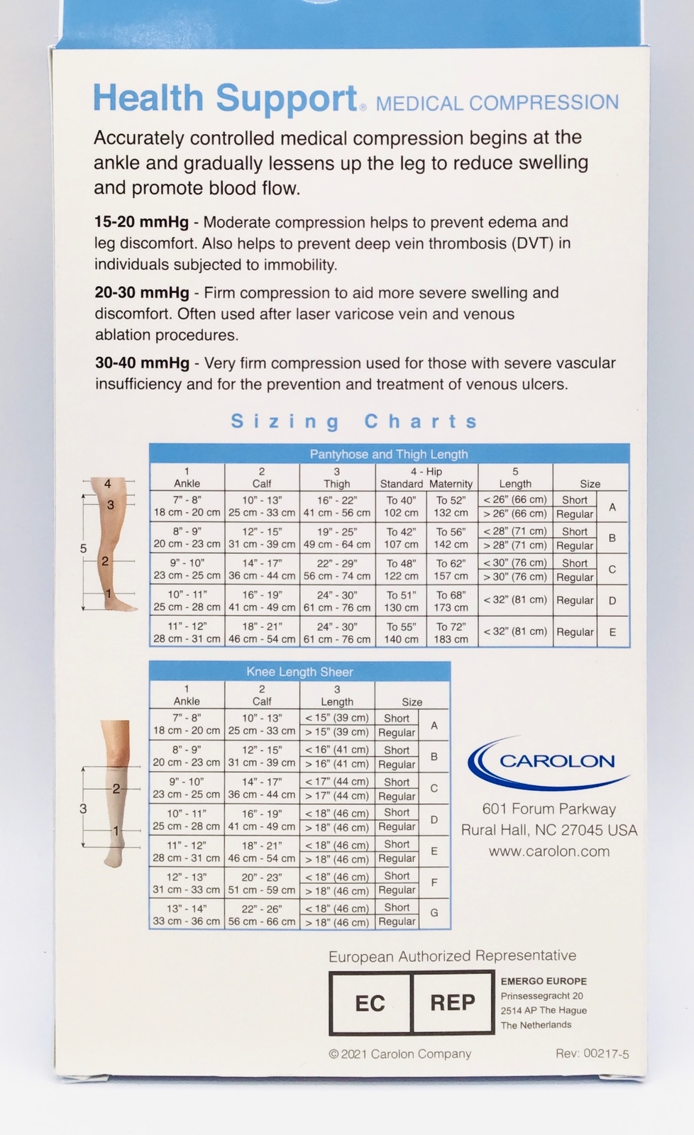 Carolon 0111404 Health Support Thigh High Compression Stocking Black - LOT of 3