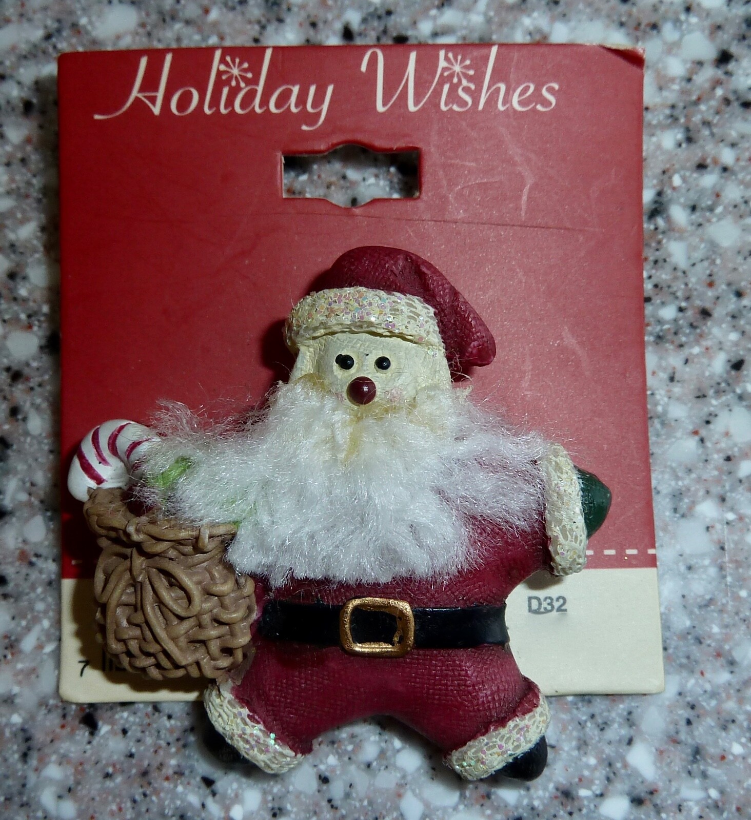 Holiday Wishes, Old-Fashioned Santa Claus Pin, Brooch, NEW, Christmas