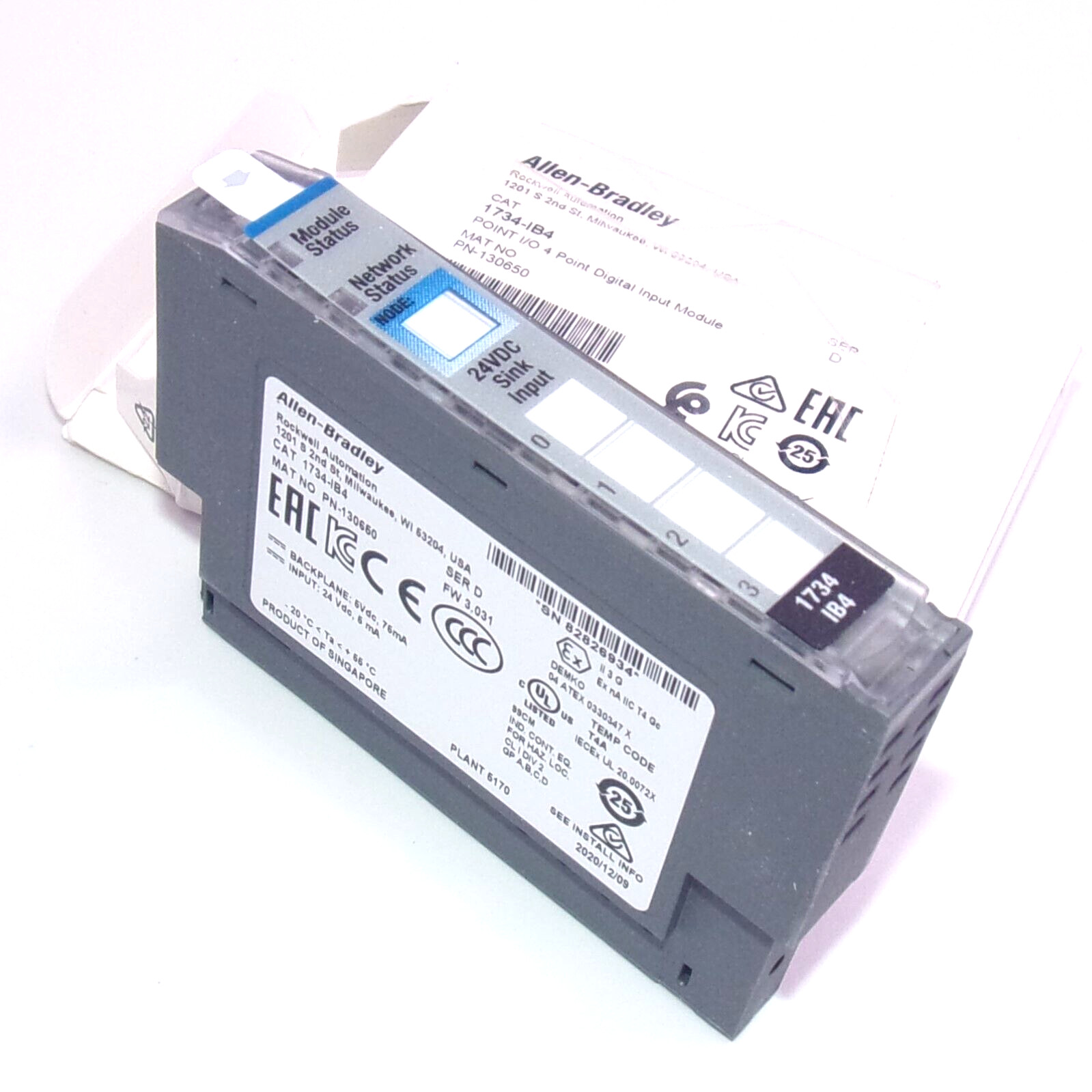 Allen-Bradley Point I/O 24VDC 4-Point Digital Input Module 1734-IB4 SER. D
